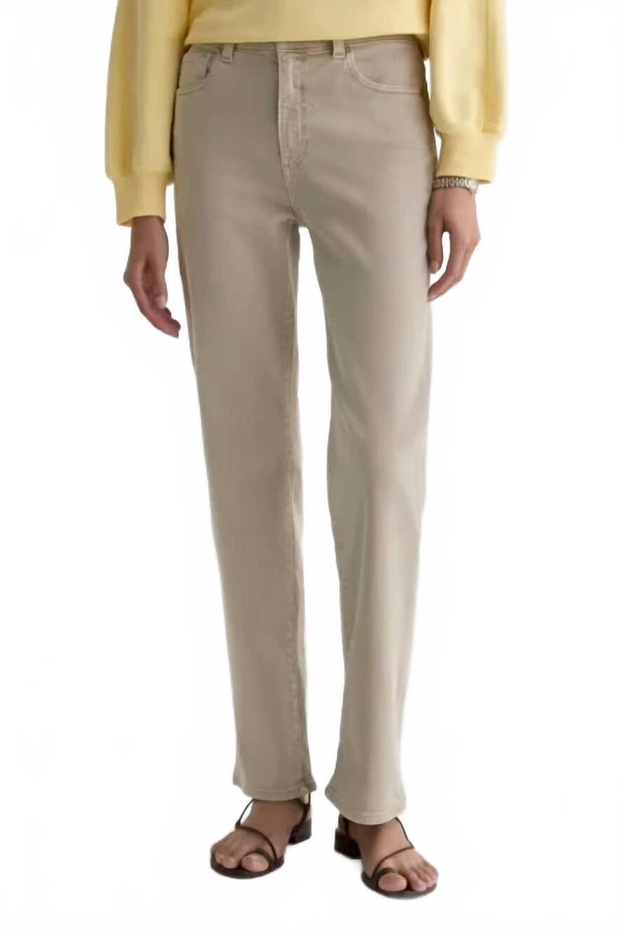 NEW AG JEANS brinley mid rise straight jean in sulfur light taupe